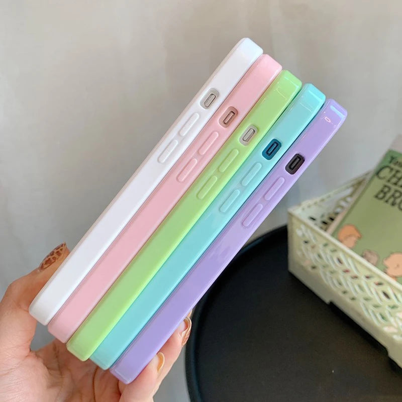 Capinha Silicone Transparente Colorida iPhone